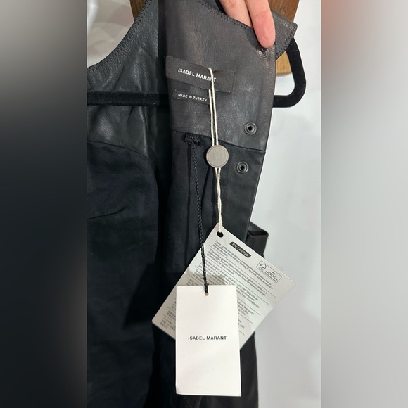 NWT Isabel Marant Robe Blazen Black Leather Dress FR 38 (US 6) - Picture 6 of 16